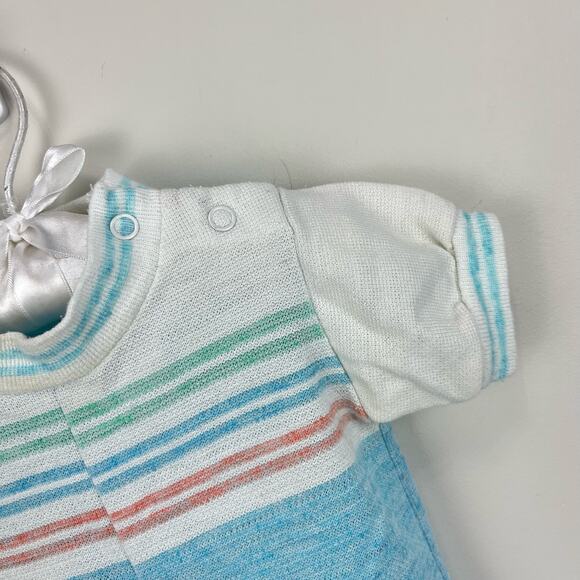 Vintage Healthtex Blue Striped Coverall 6 Months USA - Picture 4 of 7